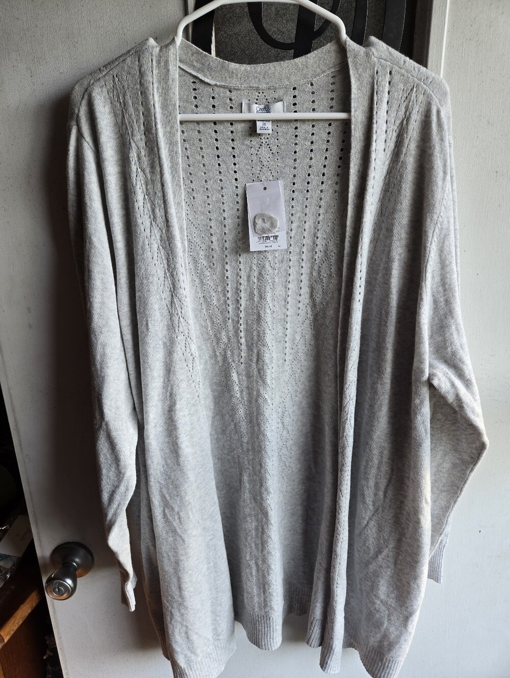 Croft & Barrow Light Gray Open-Front Women's Cardigan NWT